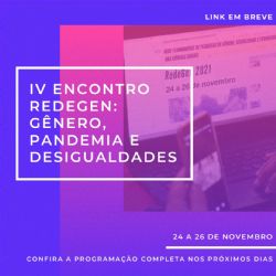 RedeGen 2021. Gênero, Pandemia e Desigualdades