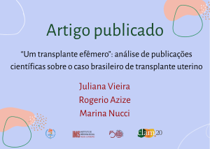 Transplante de útero: artigo analisa publicações científicas sobre o caso brasileiro